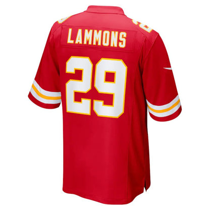 Kansas CityChiefs #29 Chris Lammons Red Team Game Player Jersey Stitched American Football Jerseys