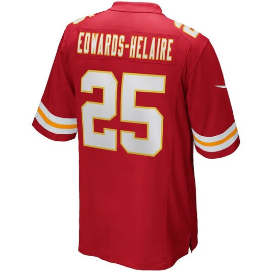 Kansas CityChiefs #25 Clyde Edwards-Helaire Red Game Jersey Stitched American Football Jerseys