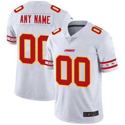 Custom  Kansas CityChiefs White Team Logo Vapor Limited Jersey American Jerseys Stitched Jersey Football Jerseys