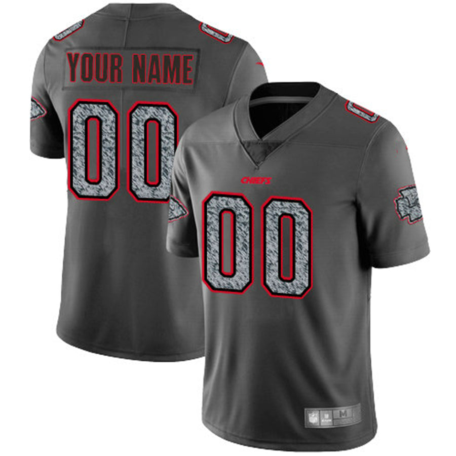 Custom  Kansas CityChiefs Gray Static Vapor Untouchable Limited Jersey American Stitched Jersey Football Jerseys