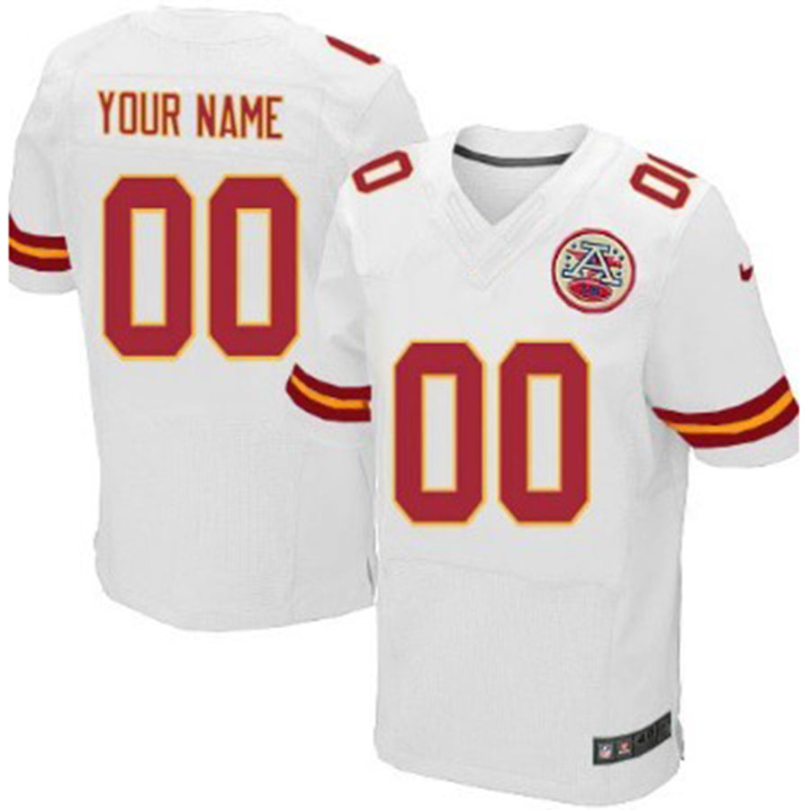 Custom  Kansas CityChiefs White Elite Jersey American Stitched Jersey Football Jerseys