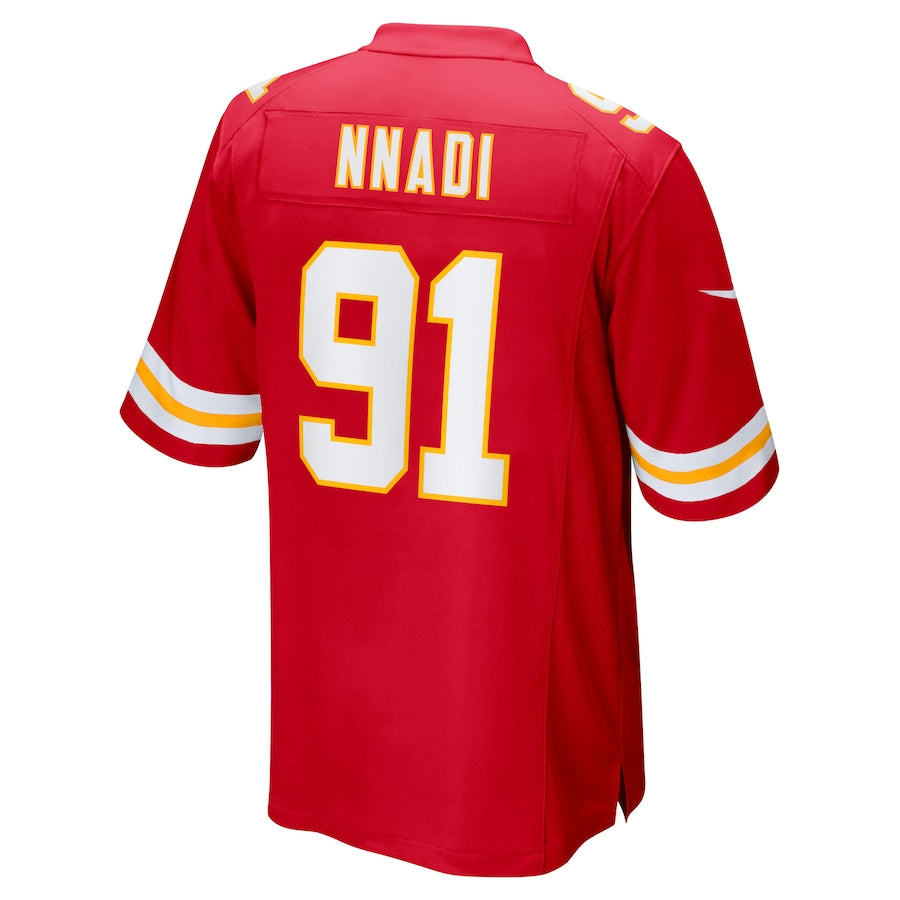 Kansas CityChiefs #91 Derrick Nnadi Red Game Jersey Stitched American Football Jerseys