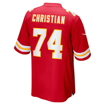 Kansas CityChiefs #74 Geron Christian Red Game Player Jersey Stitched American Football Jerseys