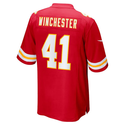 Kansas CityChiefs #41 James Winchester Red Game Jersey Stitched American Football Jerseys