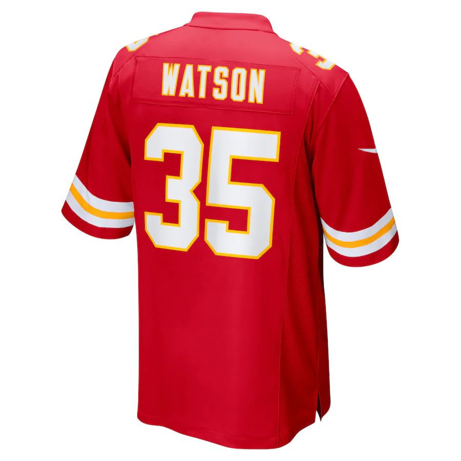 Kansas CityChiefs #35 Jaylen Watson Red Game Player Jersey Stitched American Football Jerseys