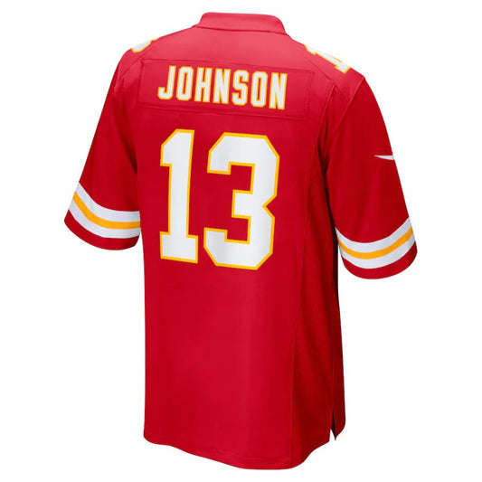 Kansas CityChiefs #13 Nazeeh Johnson Red Game Player Jersey Stitched American Football Jerseys