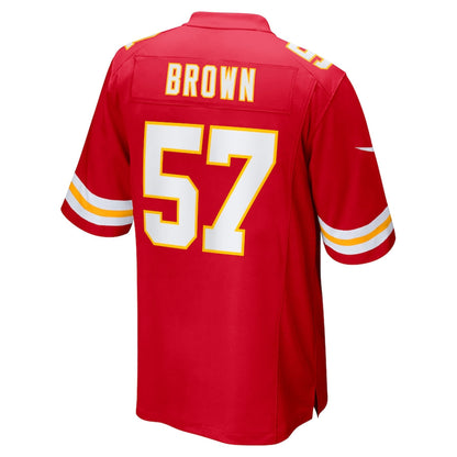 Kansas CityChiefs #57 Orlando Brown Red Game Jersey Stitched American Football Jerseys