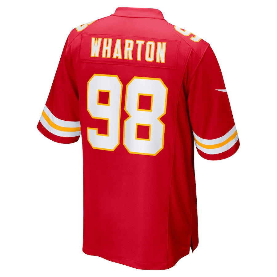 Kansas CityChiefs #98 Tershawn Wharton Red Game Jersey Stitched American Football Jerseys