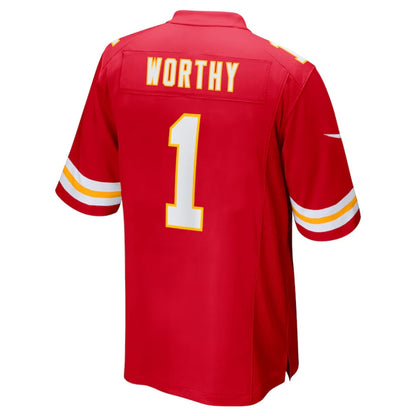 Kansas CityChiefs #1 Xavier Worthy 2024 Draft First Round Pick Player Game Jersey - Red American Football Jerseys