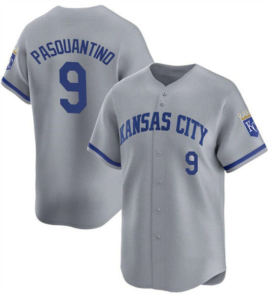 Kansas City Royals #9 Vinnie Pasquantino Gray 2024 Away Limited Stitched Baseball Jersey