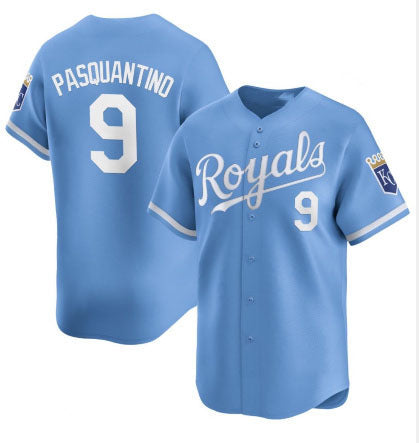 Kansas City Royals #9 Vinnie Pasquantino Light Blue 2024 Alternate Limited Stitched Baseball Jersey