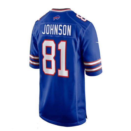 Buffalo  Bills #81 KeeSean Johnson Game Player Jersey - Royal Stitched American Football Jerseys