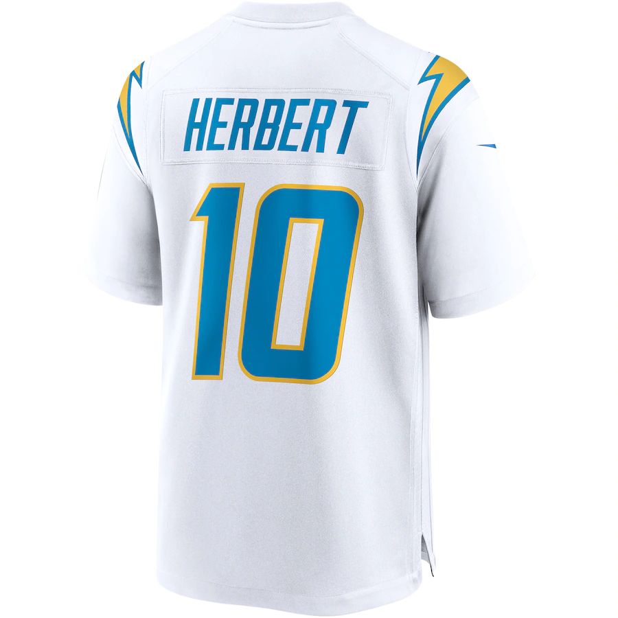 LA.Chargers #10 Justin Herbert  White Game Jersey Stitched American Football Jerseys