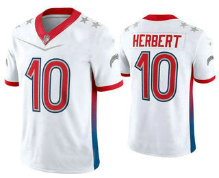 LA.Chargers #10 Justin Herbert White 2022 Pro Bowl Vapor Untouchable Stitched Limited Jersey American Football Jerseys