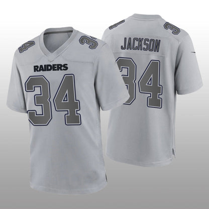 L.Raiders #34 Bo Jackson Gray Atmosphere Game Retired Player Jersey Stitched American Football Jerseys