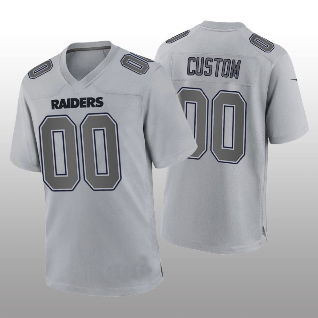 Custom L.Raiders Gray Atmosphere Game Jersey  Stitched American Football Jerseys