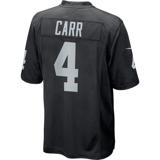 L.Raiders #4 Derek Carr  Black Game Player Jersey Stitched American Football Jerseys