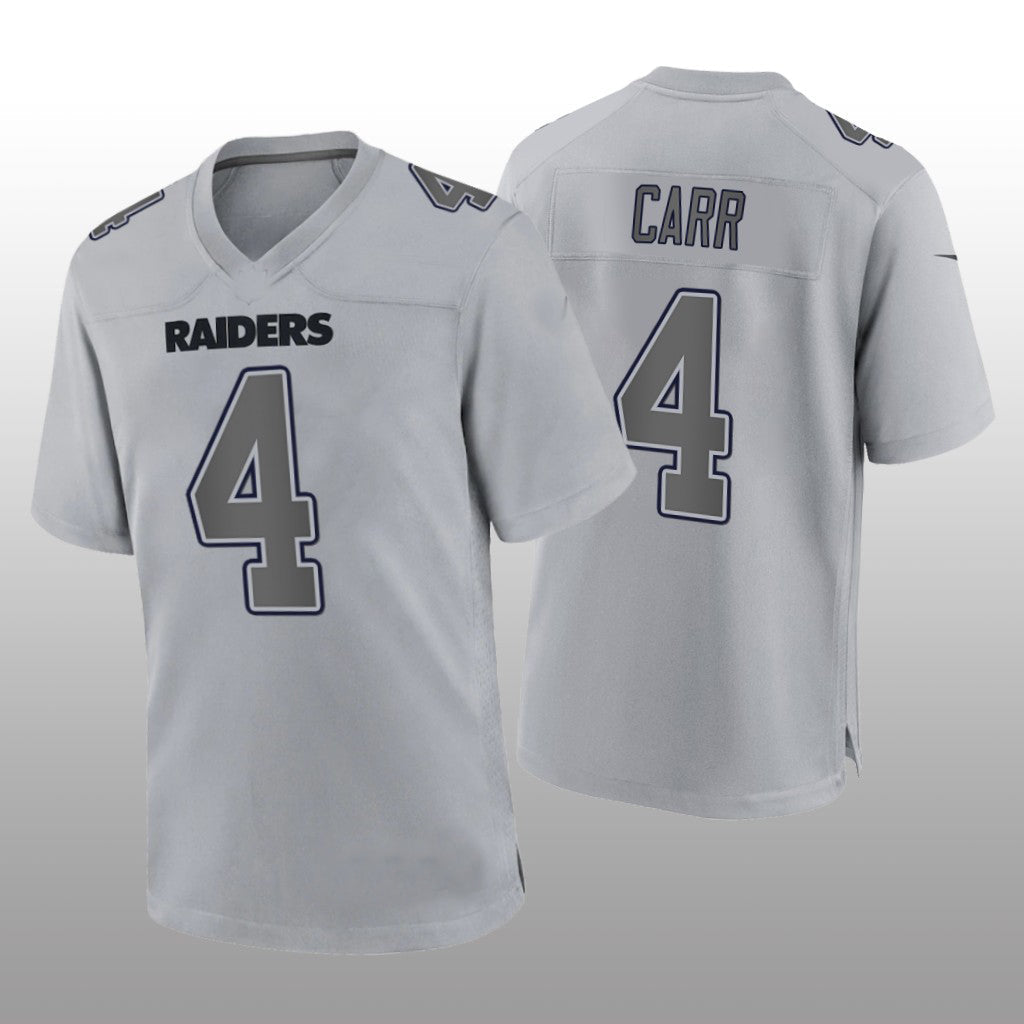 L.Raiders #4 Derek Carr Gray Atmosphere Fashion Game Jersey Stitched American Football Jerseys