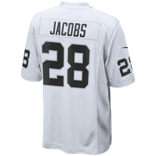 L.Raiders #28 Josh Jacobs White Game Jersey Stitched American Football Jerseys