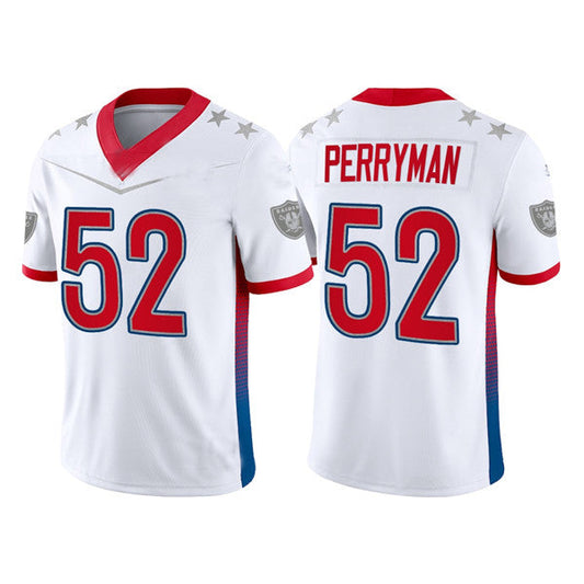 L.Raiders #52 Denzel Perryman 2022 White AFC Pro Bowl Stitched Jersey American Football Jerseys