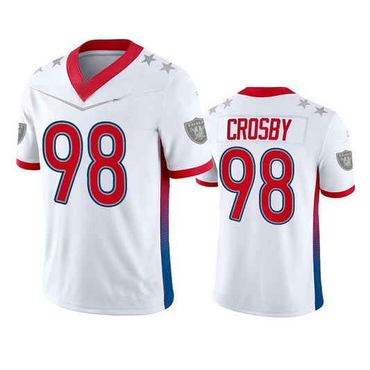 L.Raiders #98 Maxx Crosby 2022 White Pro Bowl Stitched Jersey American Football Jerseys