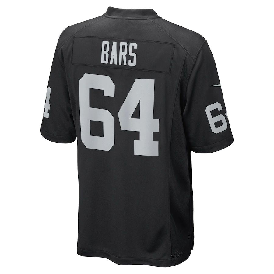 L.Raiders #64 Alex Bars Black Game Player Jersey Stitched American Football Jerseys