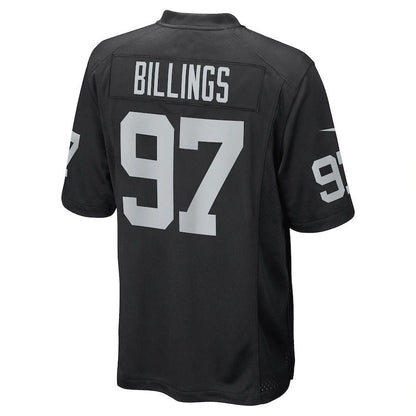 L.Raiders #97 Andrew Billings Black Game Player Jersey Stitched American Football Jerseys