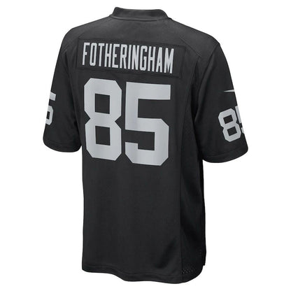 L.Raiders #85 Cole Fotheringham Black Game Player Jersey Stitched American Football Jerseys