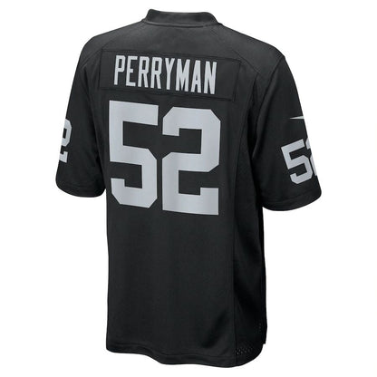 L.Raiders #52 Denzel Perryman Black Game Jersey Stitched American Football Jerseys