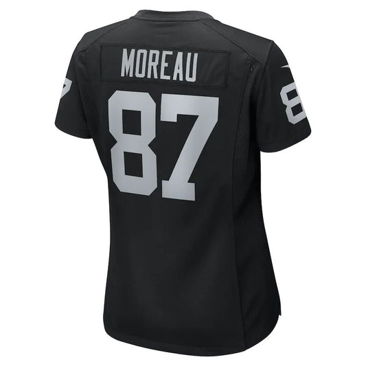 L.Raiders #87 Foster Moreau Black Game Jersey Stitched American Football Jerseys