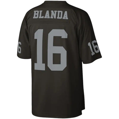 L.Raiders #16 George Blanda Mitchell & Ness Black 1967 Legacy Replica Jersey Stitched American Football Jerseys