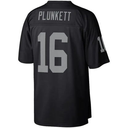 L.Raiders #16 Jim Plunkett Mitchell & Ness Black Retired Player Legacy Replica Jersey Stitched American Football Jerseys