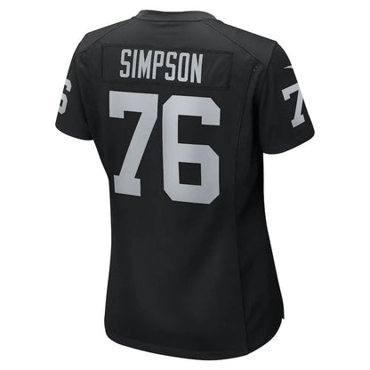 L.Raiders #76 John Simpson Black Game Jersey Stitched American Football Jerseys