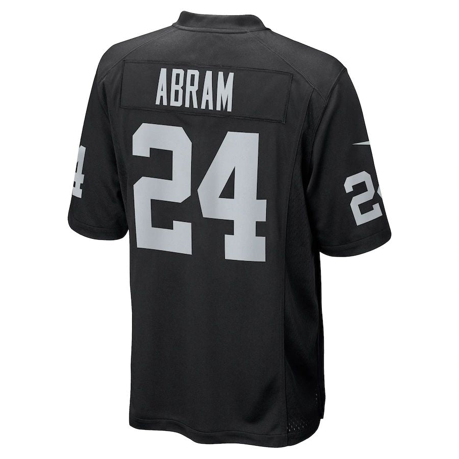 L.Raiders #24 Johnathan Abram Black Player Game Jersey Stitched American Football Jerseys