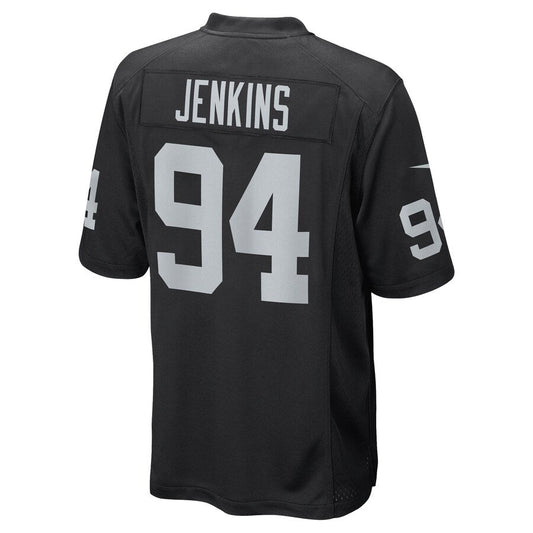 L.Raiders #94 Jordan Jenkins Black Game Player Jersey Stitched American Football Jerseys