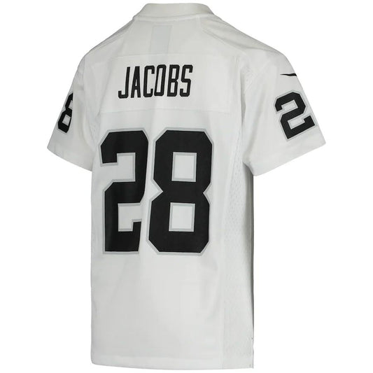 L.Raiders #28 Josh Jacobs White Game Jersey Stitched American Football Jerseys