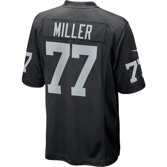 L.Raiders #77 Kolton Miller Black Game Player Jersey Stitched American Football Jerseys