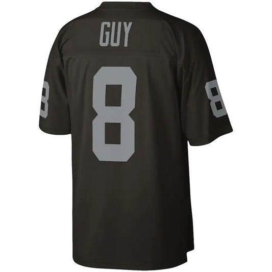 L.Raiders #8 Ray Guy Mitchell & Ness Black 1976 Legacy Replica Jersey Stitched American Football Jerseys