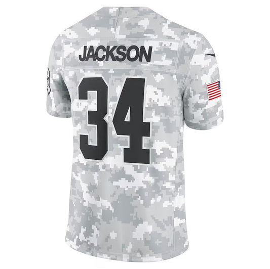 LV.Raiders #34 Bo Jackson Arctic Camo 2024 Salute to Service Retired Player Limited Stitched American Football Jerseys