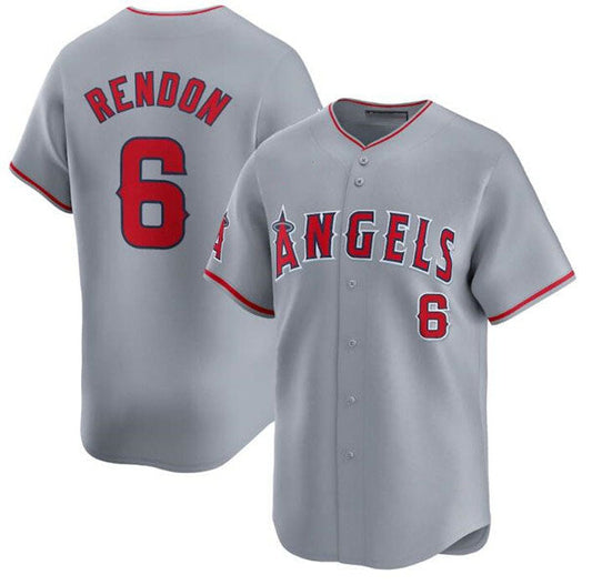 Los Angeles Angels #6 Anthony Rendon Gray Away Limited Baseball Stitched Jersey