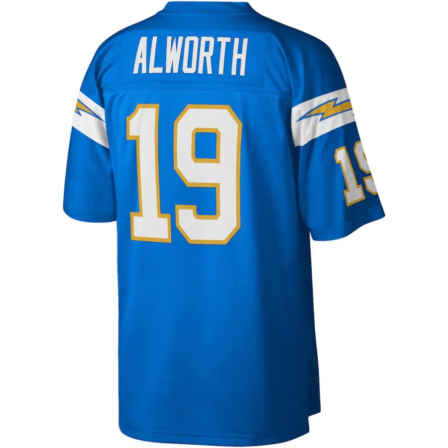 LA.Chargers #19 Lance Alworth Mitchell & Ness Powder Blue Legacy Replica Jersey Stitched American Football Jerseys