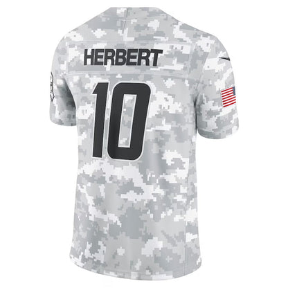 LA.Chargers #10 Justin Herbert Arctic Camo 2024 Salute to Service Limited Stitched American Football Jerseys