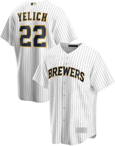 Milwaukee Brewers White/Navy Alternate Team Jersey