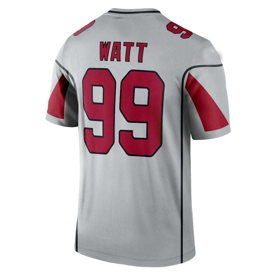 Arizona Cardinals #99 J.J. Watt Silver Inverted Legend Jersey Stitched American Football Jerseys