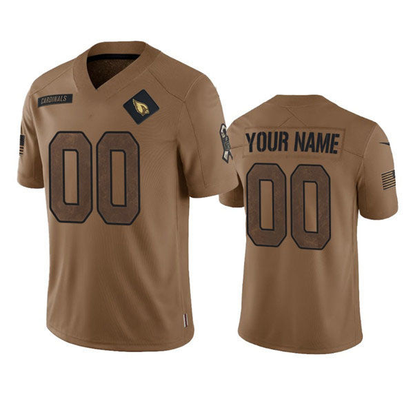 Custom Arizona Cardinals Active Player Custom 2023 Brown Salute To Service Limited Stitched Jersey American Football Jerseys