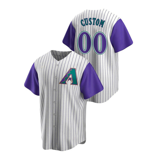 Custom Men's A.Diamondback #00  Alternate Cooperstown Collection Cream Purple Jersey