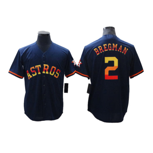 Men's Baseball Houston Astros Alex Bregman Navy Rainbow Stitched Jersey