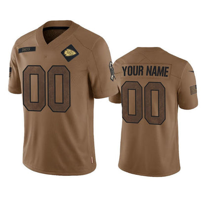 Custom  Kansas CityChiefs 2023 Brown Salute To Service Limited Stitched Jersey American Football Jerseys