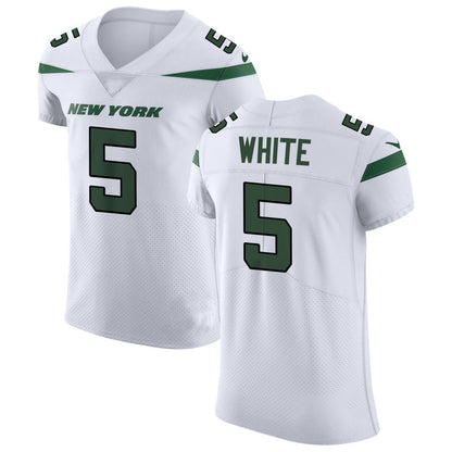 New York Jets #5 #5 Mike White Spotlight White Vapor Untouchable Elite Custom Jersey Stitched American Football Jerseys