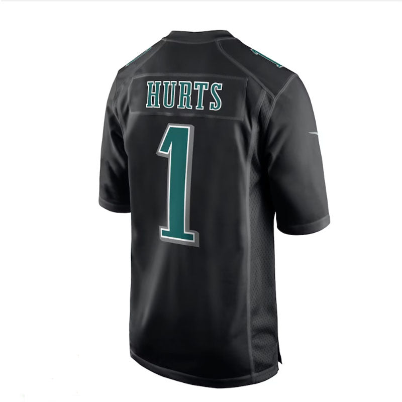 Philadelphia Eagles #1 Jalen Hurts Black Game Jersey Stitched American Football Jerseys